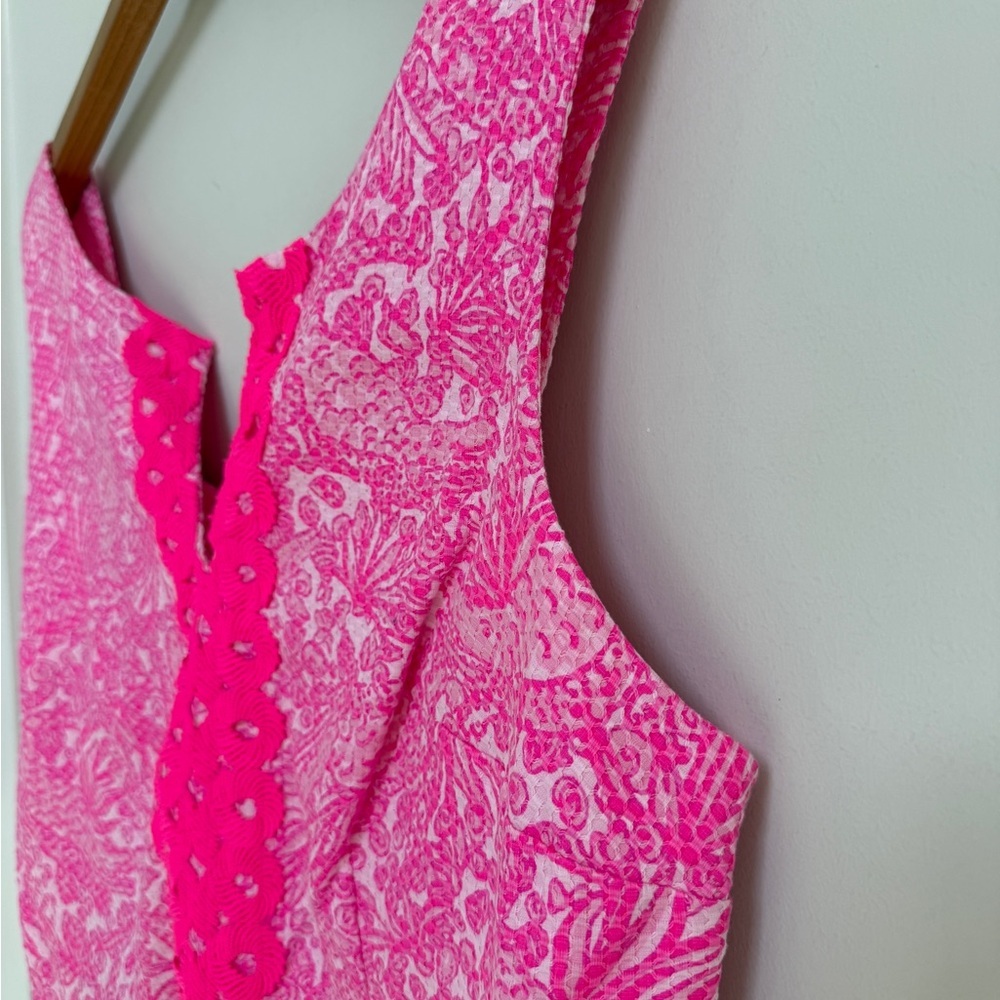 Lilly Pulitzer Pink & White Printed Sleeveless Shift Dress - Picture 2 of 9